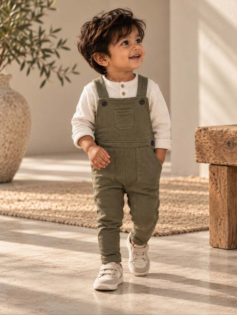 Baby Place Bundles Olive Green Knit Overalls Romper 18-24M Utility